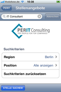 PERIT-App für iPhone: Suche nach Top Jobs