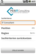 PERIT-App für Android: Suche nach Top Jobs